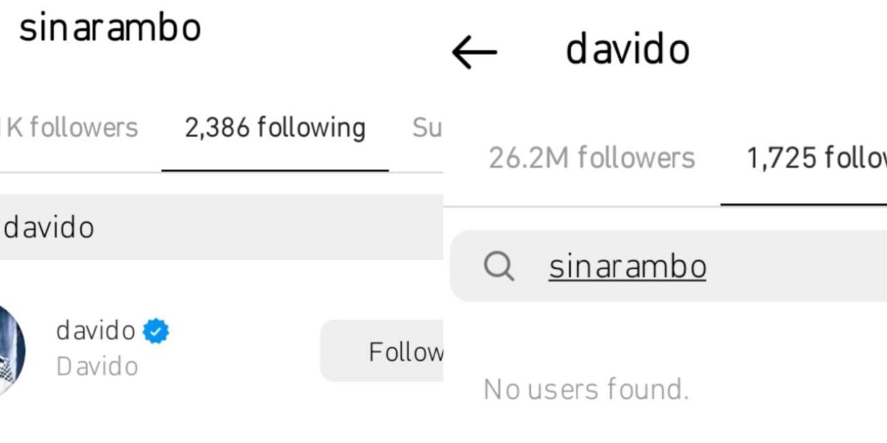 Davido unfollows Sina Rambo