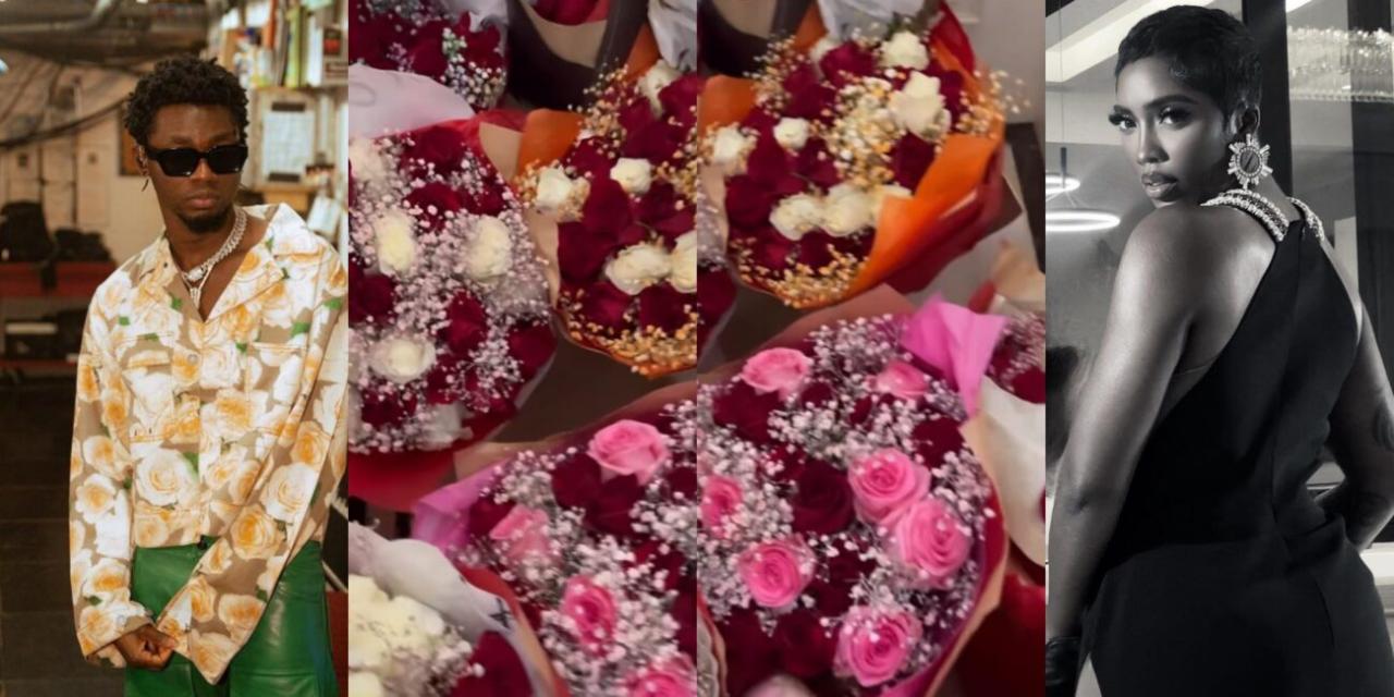 Omah Lay sends Tiwa Savage flowers