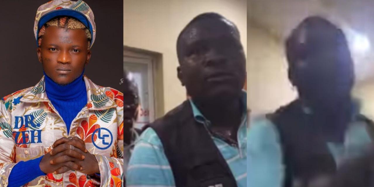 Police officers storm Portable office