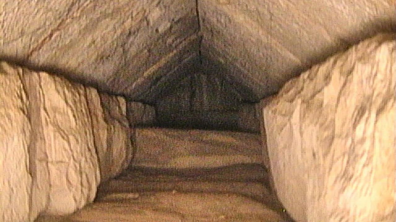 A hidden corridor inside the Great Pyramid of Giza that was discovered by researches from the the Scan Pyramids project by the Egyptian Tourism Ministry of Antiquities is seen in Giza, Egypt March 2, 2023. The Egyptian Ministry of Antiquities/Handout via REUTERS ATTENTION EDITORS - THIS IMAGE HAS BEEN SUPPLIED BY A THIRD PARTY MANDATORY CREDIT