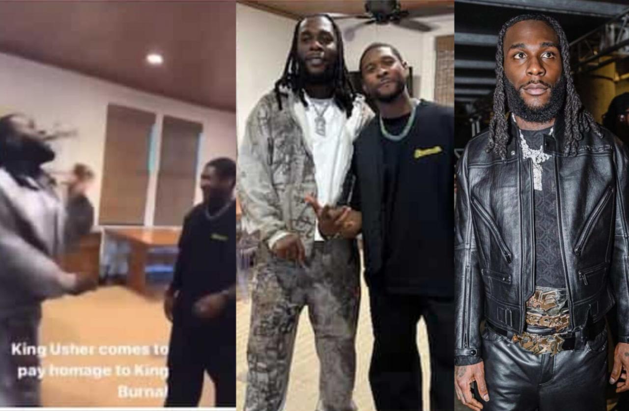 Burna Boy's dream comes through as his childhood hero, Usher pays him surprise visit