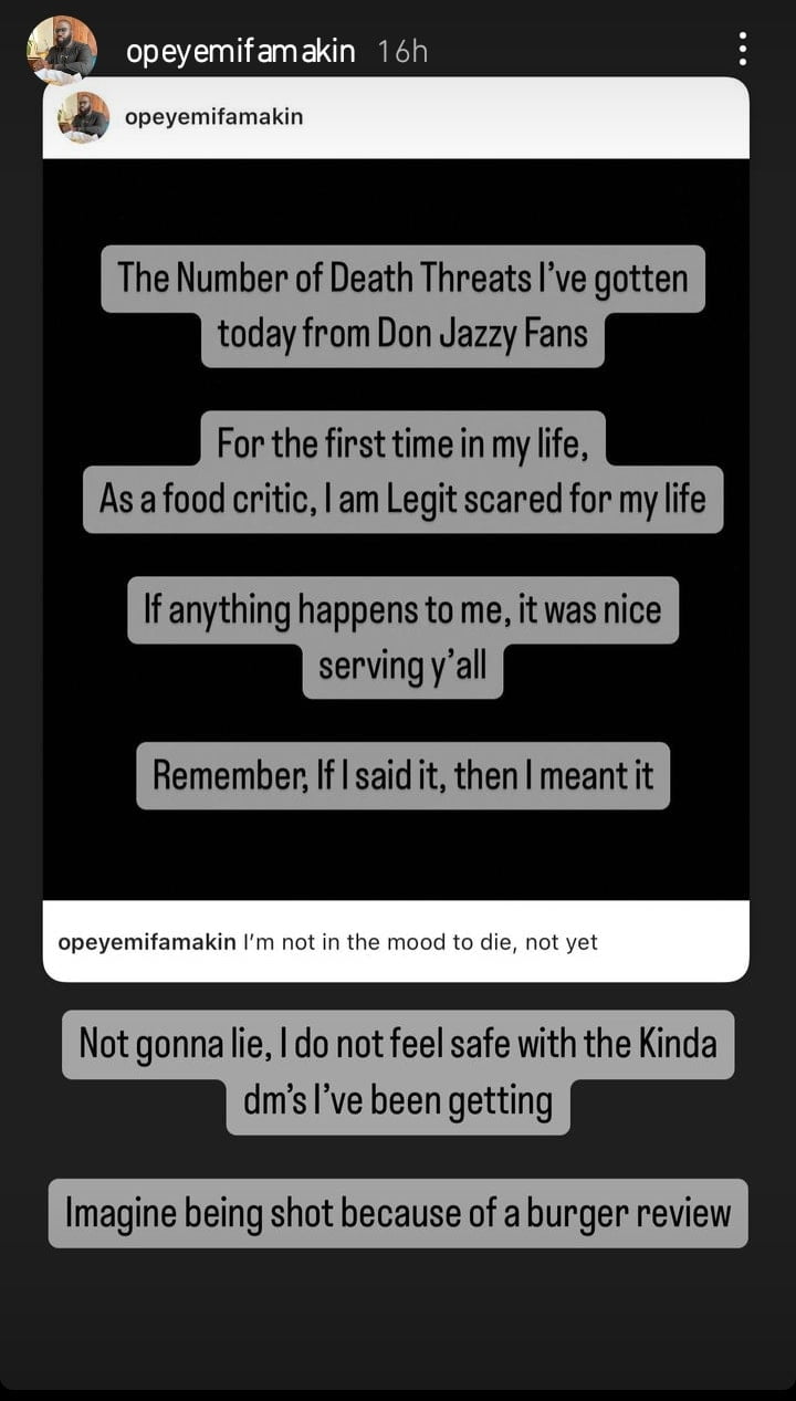 Opeyemi Famakin receives death threats