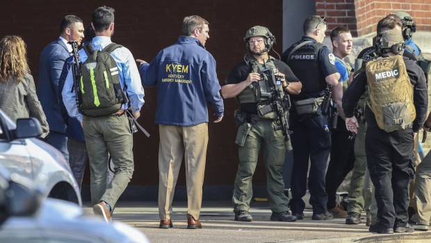 Kentucky Gov. Andy Beshear arrives