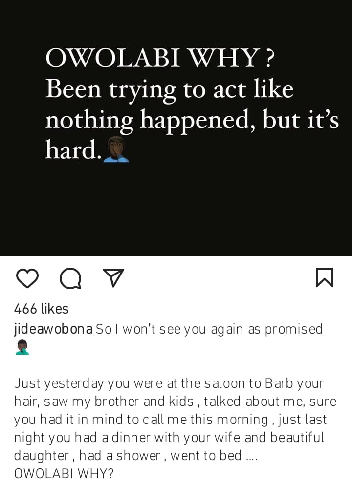 Jide Awobona mourns Owolabi