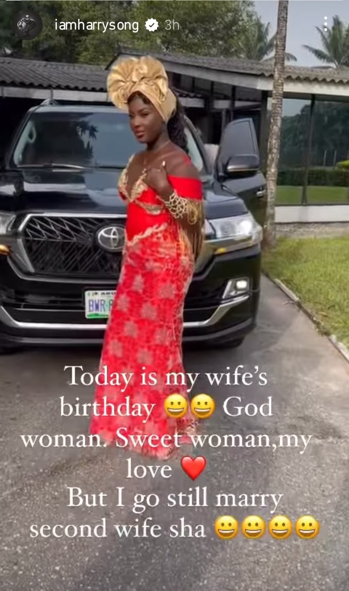 Harrysong celebrates wife's birthday