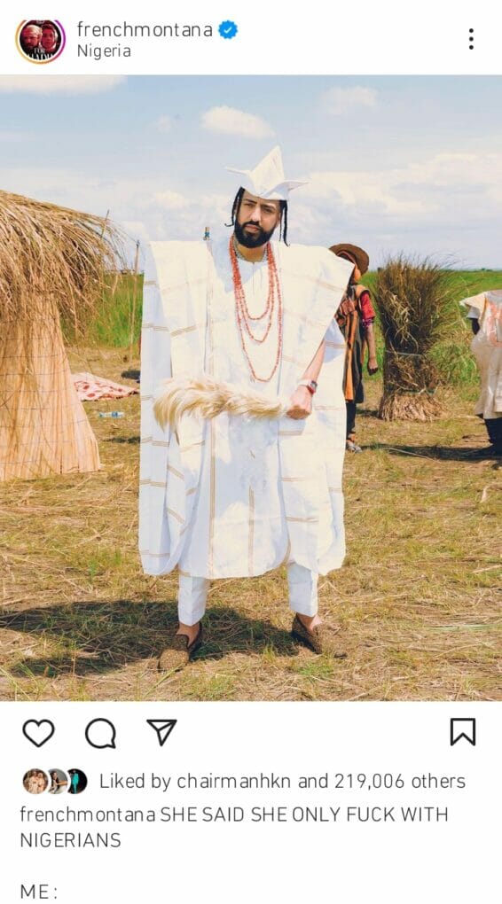 French Montana rocks Agbada gets Yoruba name