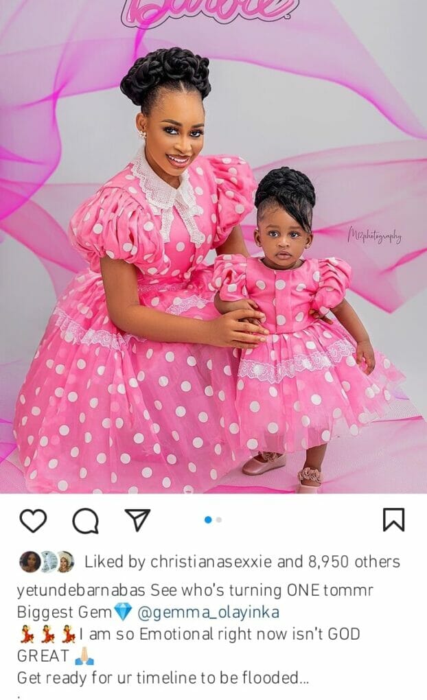 Yetunde Barnabas counts down to daughter's first birthday
