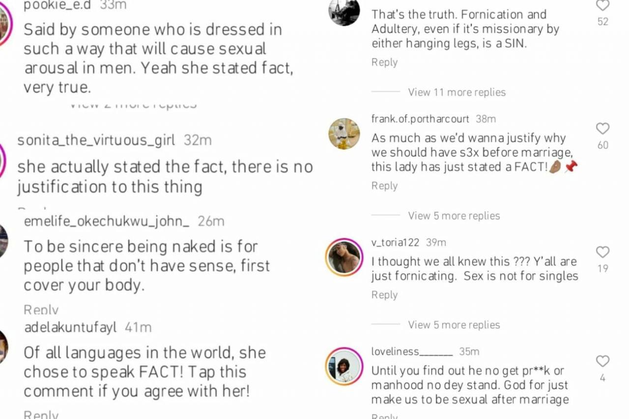 Reactions as Cynthia Morgan says sex is designed for marriage
