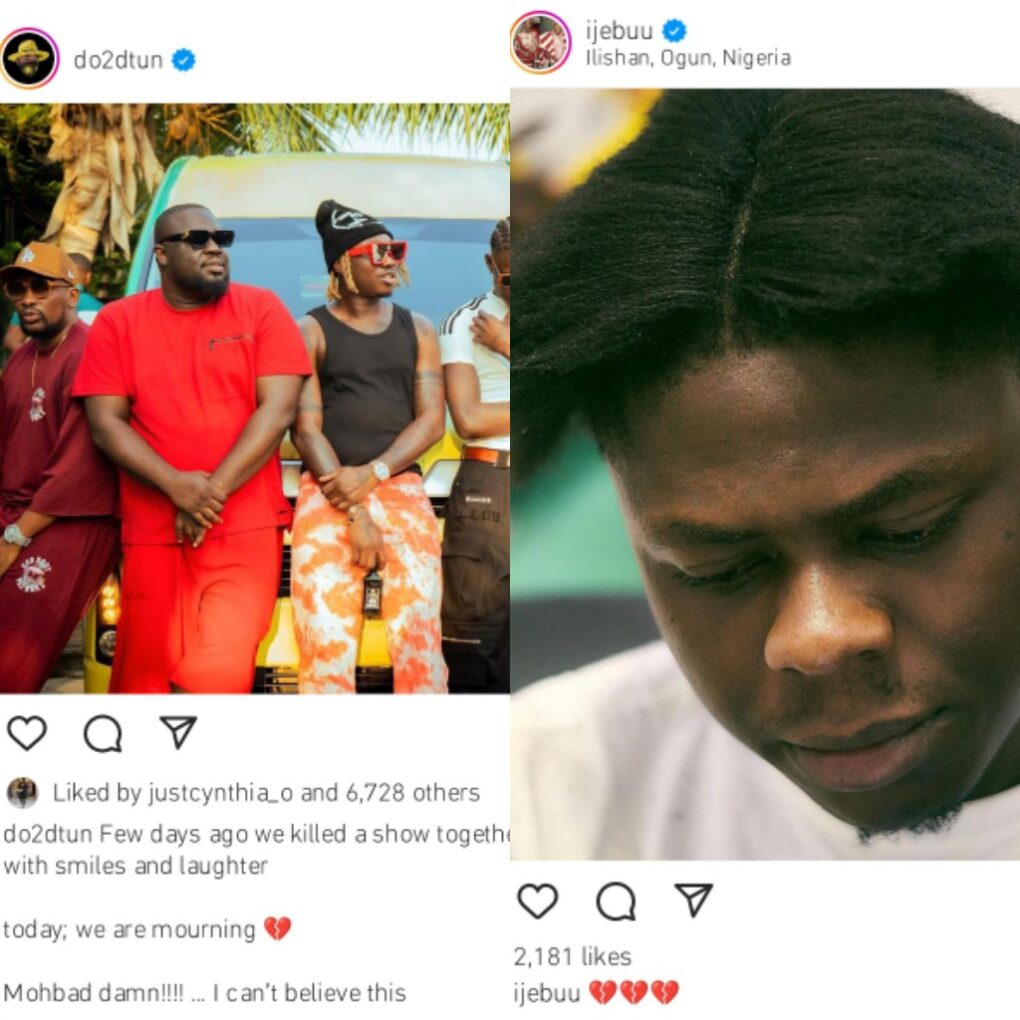 Celebrities react to Mohbad's death
